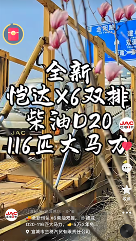 全新愷達(dá)X6柴油雙排，德威D20-116匹大馬力。
